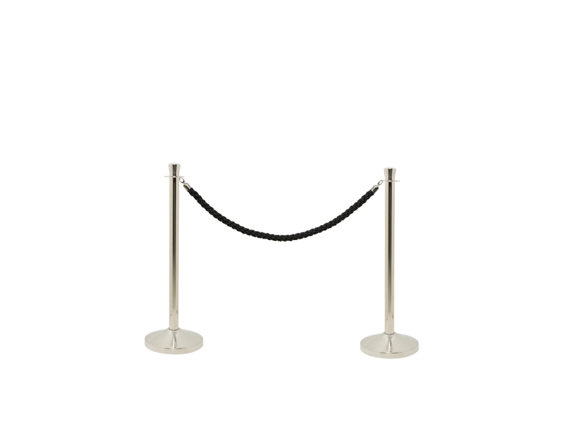 Securit Classic Chrome Absperrset Mit 2 Pfosten Und 1 Schwarzem Seil