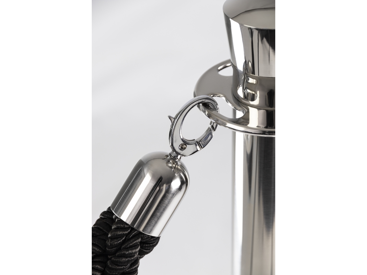 Securit Classic Chrome Afspærringssæt Med 2 Stolper Med Fod Og 1 Sort Reb