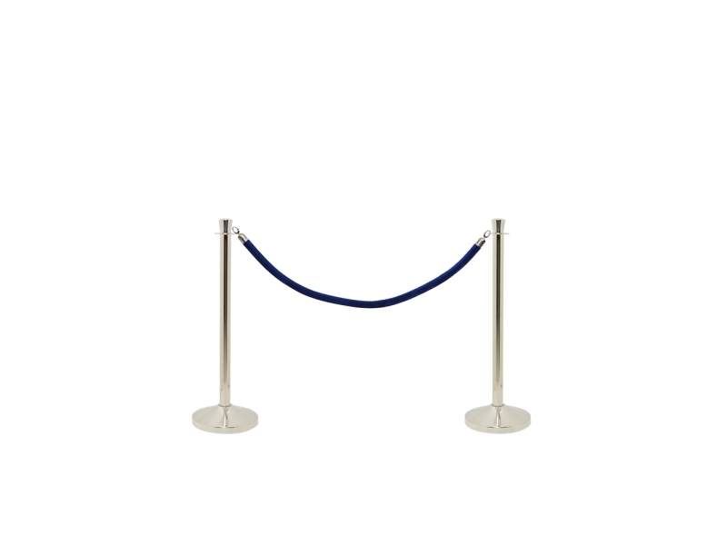 Securit Classic Chrome Absperrset Mit 2 Pfosten Mit Fuß Und 1 Blauem Seil