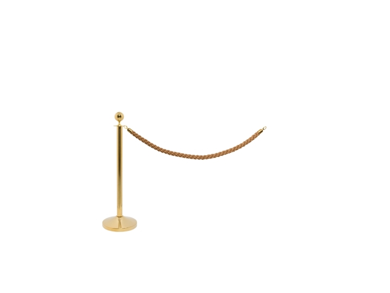 Securit Classic Gold Afspærringssæt M/ 1 Stolpe M/ Fod Og 1 Bronze Reb