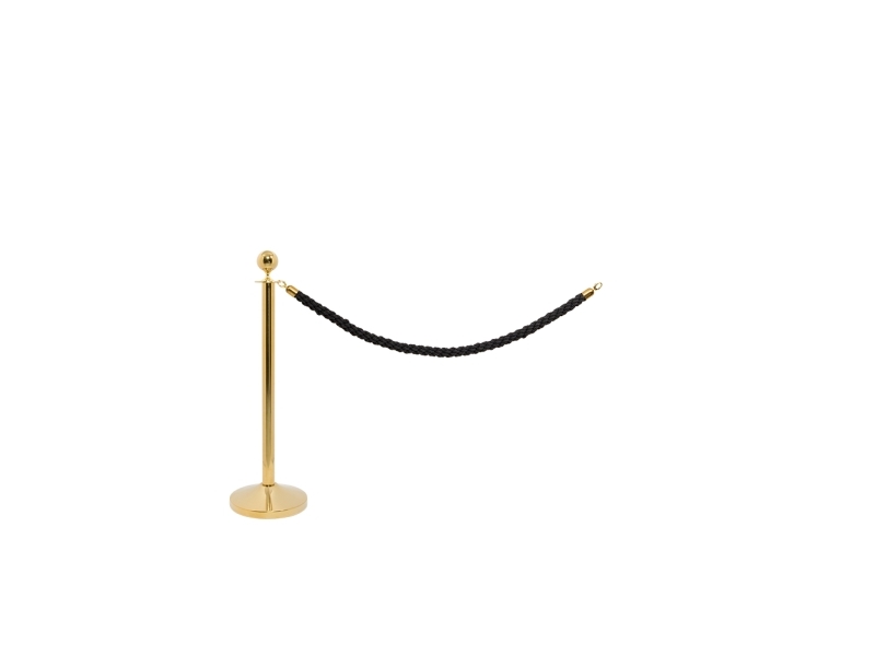 Securit Classic Gold Afspærringssæt M/ 1 Stolpe M/ Fod Og 1 Sort Reb