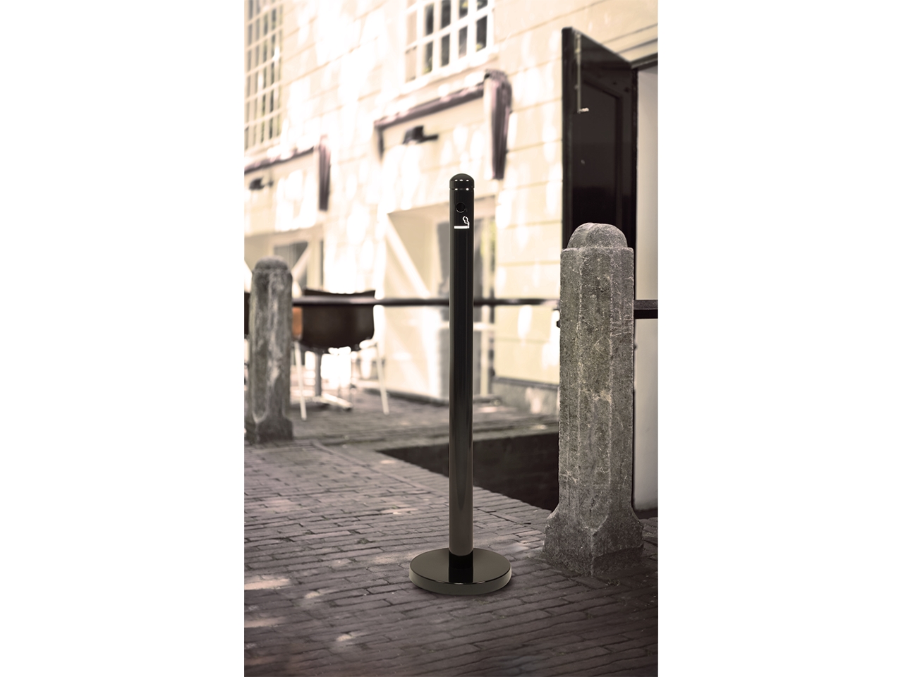 Securit® CLASSIC Askebæger stander med fod, sort