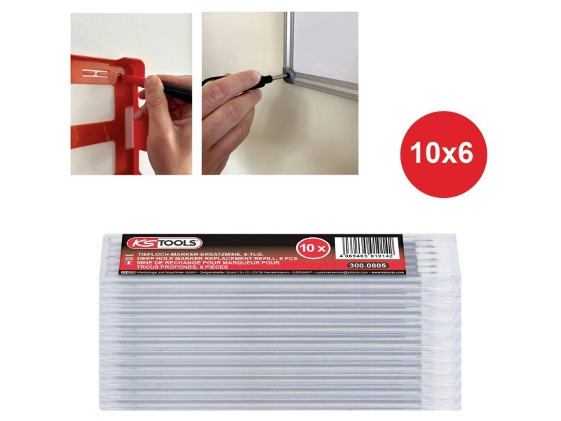 KS Tools 300.0805 Vaihdettava merkintäkärki syvän reiän merkintäkärkeä varten 60 kpl