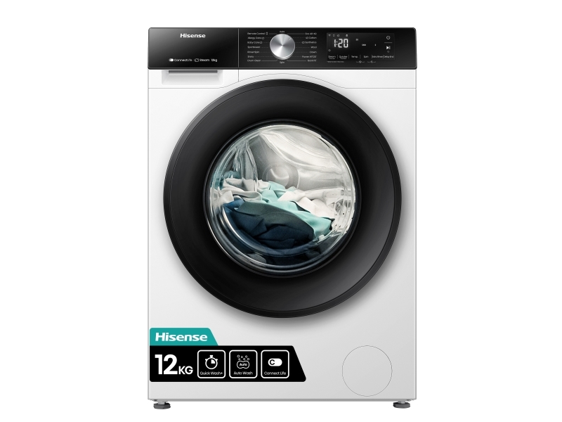 Hisense WF3S1243BW3, Frontmatning, 12 kg, B, 72 dB, 1400 rpm, A | Vitvaror - Tvätt & torkning | GameStuff
