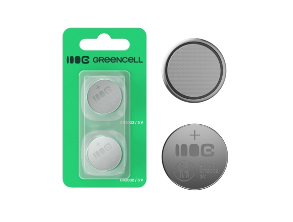 Green Cell Greencell Blister 2X Lithium-Batterie Cr2032 3V 220Mah Knopf Für Schlüssel, Uhr, Fernbedienung, Waage, Engangsbatteri, Cr2032, Lithium/Alk