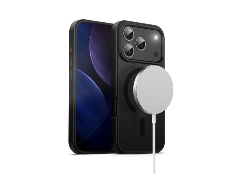 Crong Hybrid Frost Mag Cover, Cover, Apple, Iphone 17 Pro, 16 Cm (6.3"), Sort, Gennemsigtig