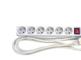 Steckdose Schuko, 6 Steckdosen Mit Schalter, Weiß, 3 M