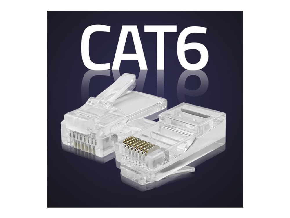 Qoltec Modularstecker Rj45 | Cat6 | Utp | Vergoldete Kontakte | 10 Stück