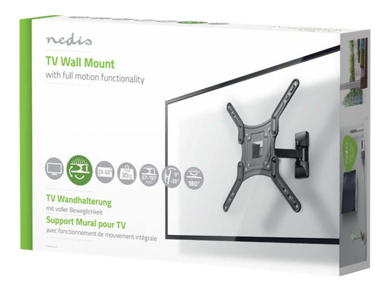 Nedis TVWM1450BK, 94 cm (37), 177,8 cm (70), 100 x 100 mm, 600 x 400 mm, Plast, Stål, Svart | TV, Ljud & Bild - Fästen - Vägg | GameStuff