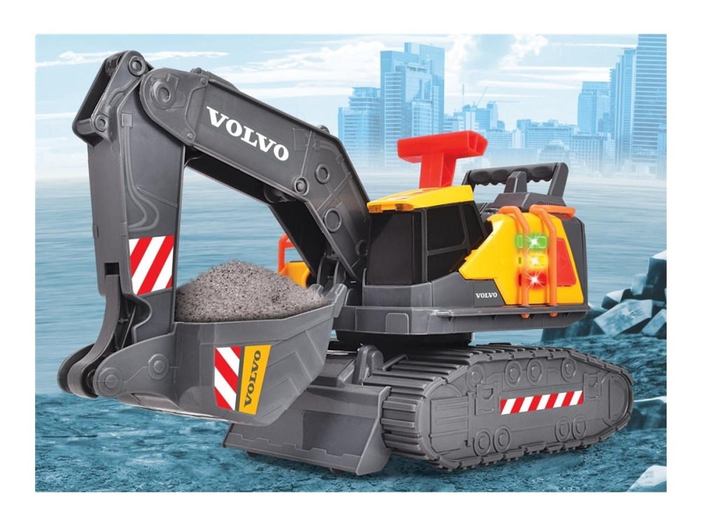 Dickie Toys - Volvo grävmaskin - grå, gul | Leksaker - Radiostyrda leksaker - Bilbanor | GameStuff