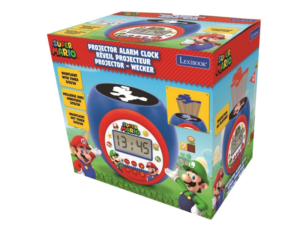 Vækkeur Til Børn Med Super Mario Tema + Projektor - Lexibook