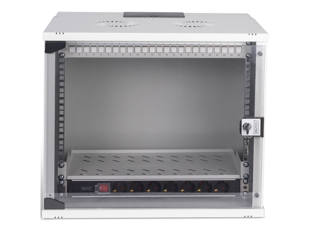 Digitus Soho Pro Series - Kabinet - 540X400 Mm (Bxd) - Vægmonterbar - Ral 7035, Lysegrå - 9U - 19"