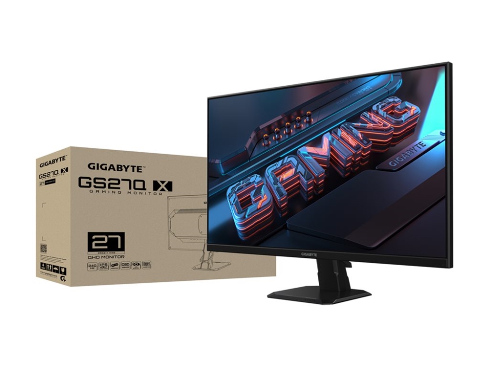 Gigabyte Gs27q X 27" Qhd Gaming-Monitor - 2560 X 1440, 240Hz, 1Ms, 300 Cd/M², Freesync Premium Pro, Hdr Ready, Hdmi 2.0, Displayport 1.4, 68,6 Cm (27