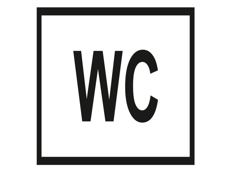 Nenurodyta skilt WC 120x120 mm