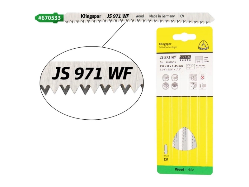 Klingspor 670533 Stiksavsklinger 5 Stk