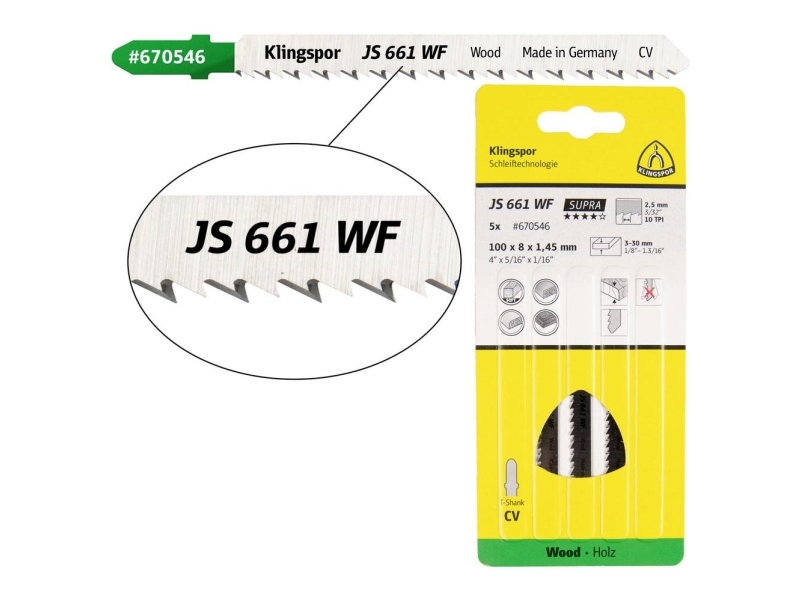Klingspor 670546 Stiksavsklinger 5 Stk