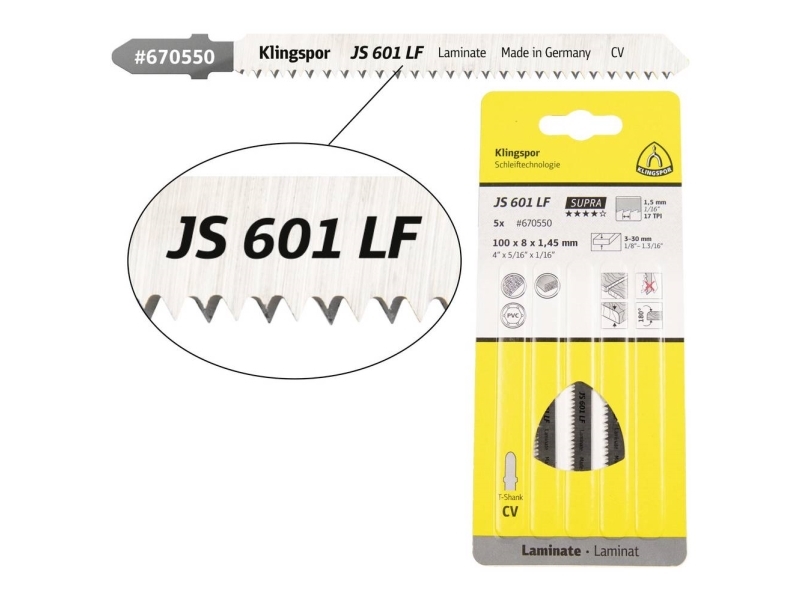 Klingspor 670550 Stiksavsklinger 5 Stk