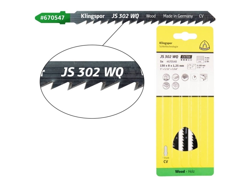 Klingspor 670547 Stiksavsklinger 5 Stk