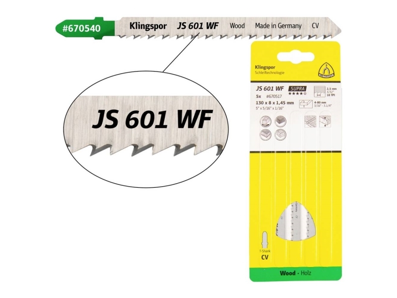 Klingspor 670540 Stiksavsklinger 5 Stk