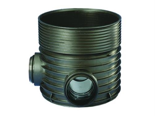 Rense-insp.brønd 600-250mm T1 - 90gr. gennemløb for glat rør. Wavin Tegra