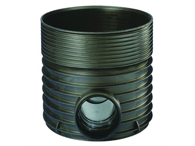 Rense-insp.brønd 600-200mm T1 - lige gennemløb for glat rør. Wavin Tegra