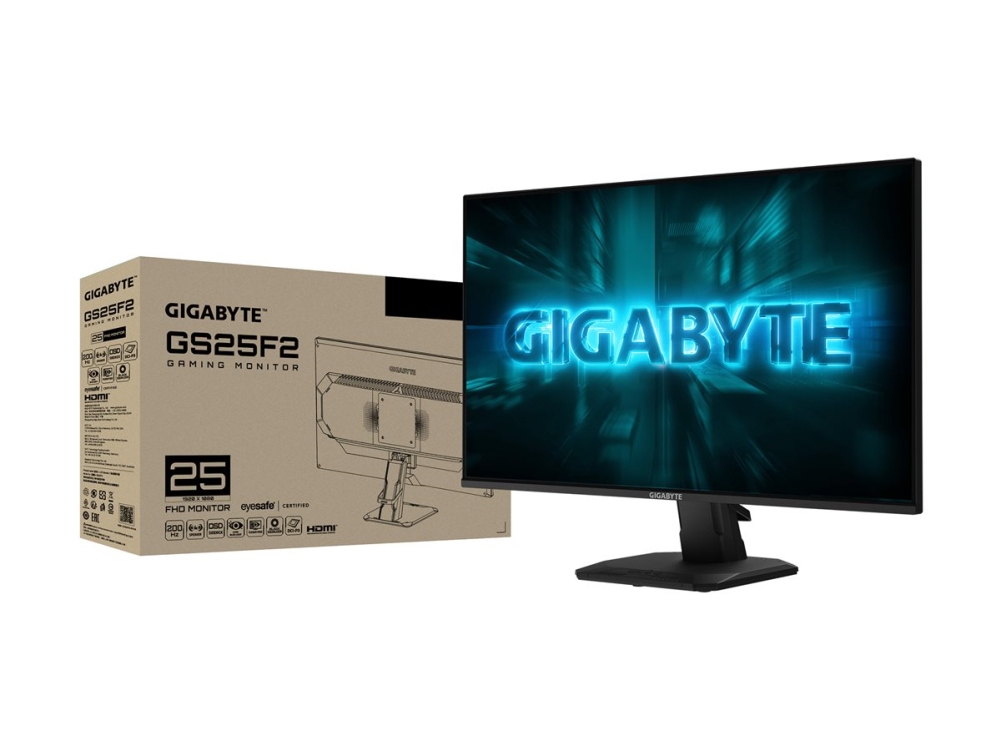 Gigabyte GS25F2A - LED-skärm - spel - 25 (24.5 visbar) - 1920 x 1080 Full HD (1080p) @ 240 Hz - SS IPS - 300 cd/m² - 1000:1 - HDR10 - 1 ms - 2xHDMI, DisplayPort - högtalare | Datorer & Surfplattor - Datorer - tillbehör - Bildskärmar | GameStuff