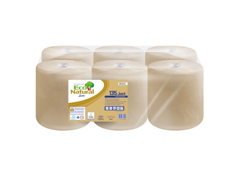 Handtuchrolle, Lucart T3 Natural, 2-Lagig, Midi, 140M X 19,9Cm, Ø20cm, Ungebleicht, Recyclingpapier