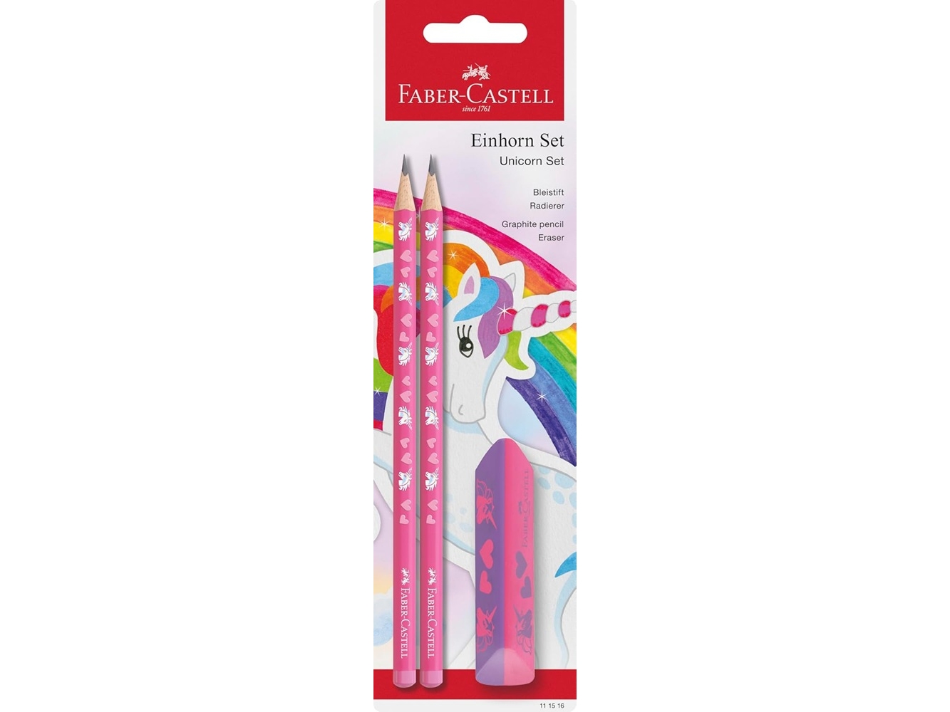 Faber-Castell 111516, Hb, Pink, Triangular, Art, Graphical Drawing, Hobby, Office, School, Technical Drawing, Blister, 2 Pc(S)