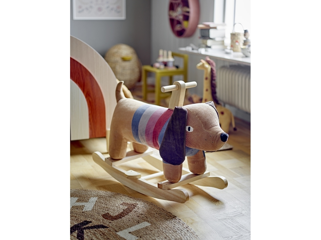 Bloomingville - Charlie Gyngehest, Hund, Multifarvet, Polyester, L66xH51xW34 cm