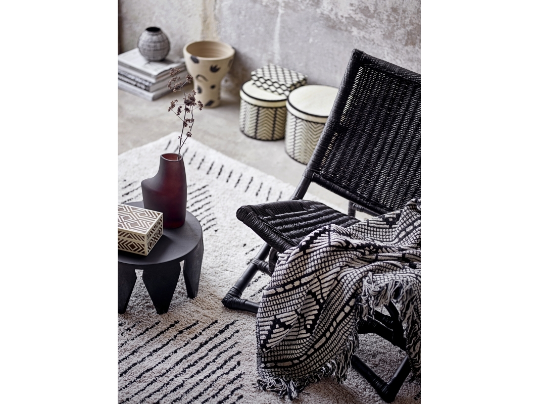 Gutte-ruutu, musta, kierrätetty puuvillaa