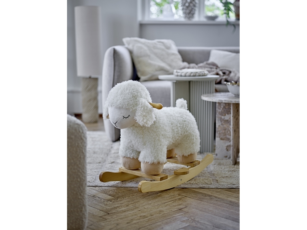 Bloomingville - Laasrith Gyngehest, Får, Hvid, Polyester, L65xH48xW34 cm