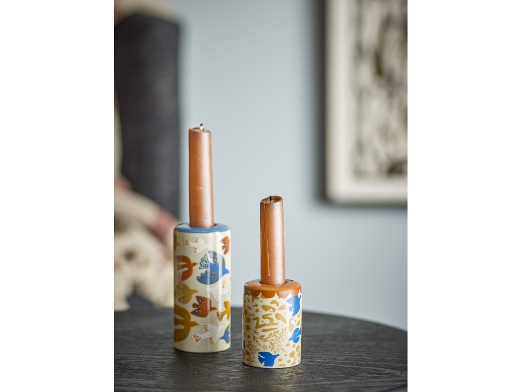 BLOOMINGVILLE Anniversary kynttilänjalka, monivärinen, kivitavaraa