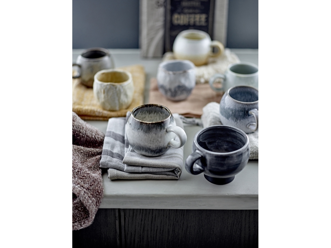 Bloomingville Paula Tasse, Grau, Steingut