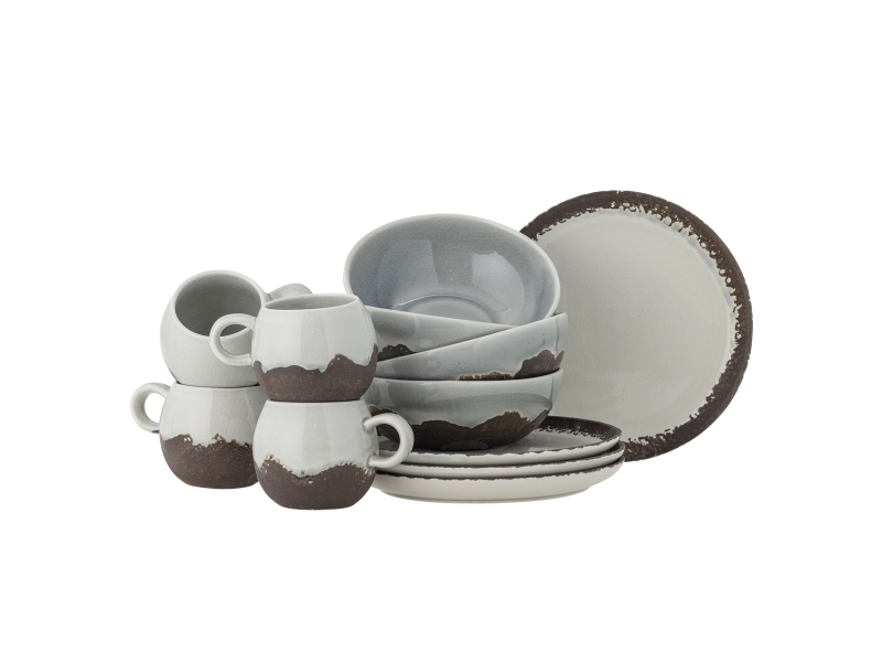 Bloomingville Paula Frühstück Set, Braun, Steingut