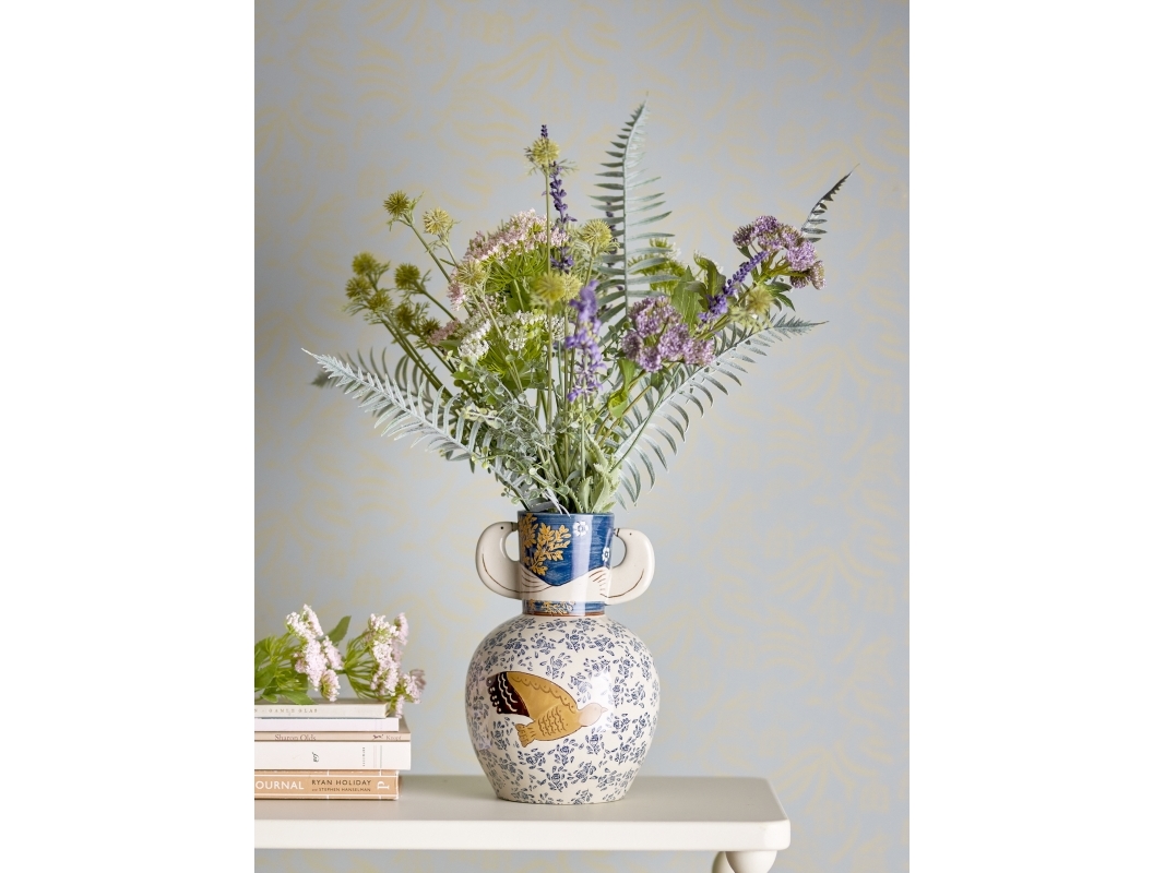 BLOOMINGVILLE Hezha vas, blå, stengods | Huset - Inredning - Vaser | GameStuff