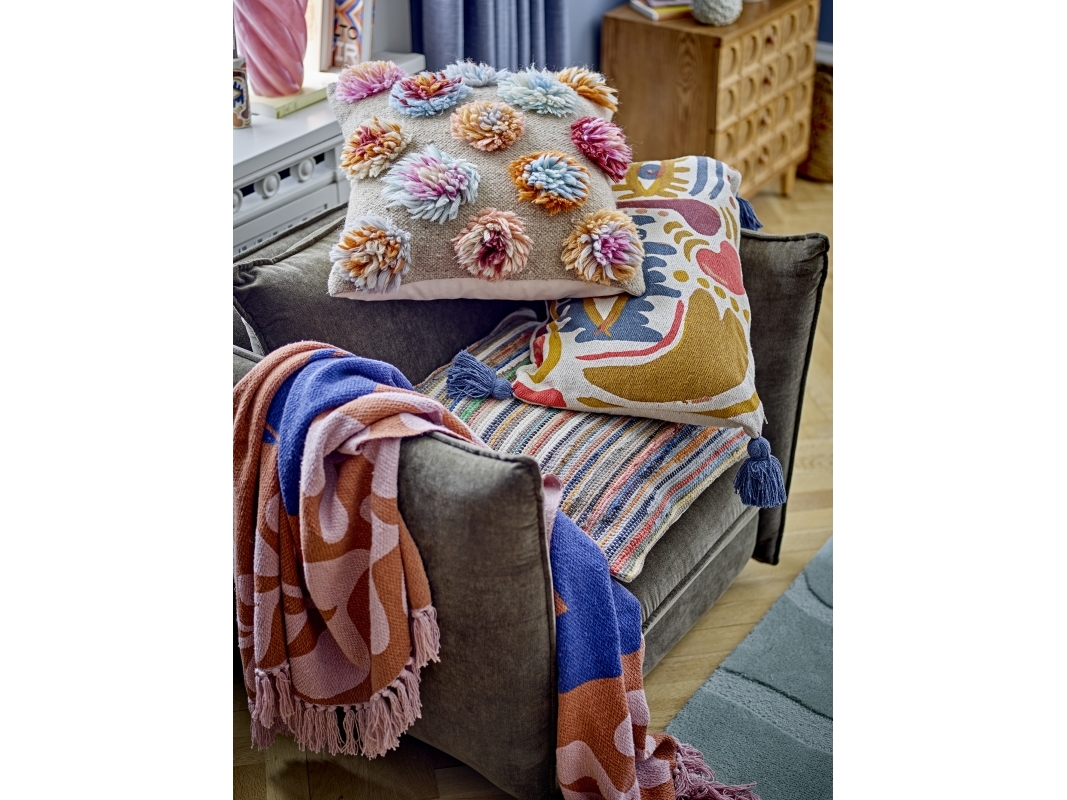 Bloomingville - Atle Plaid, Brun, Genanvendt Bomuld, L160xW130 cm