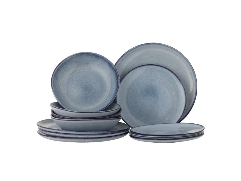 Bloomingville Sandrine Geschirrset, Blau, Steingut