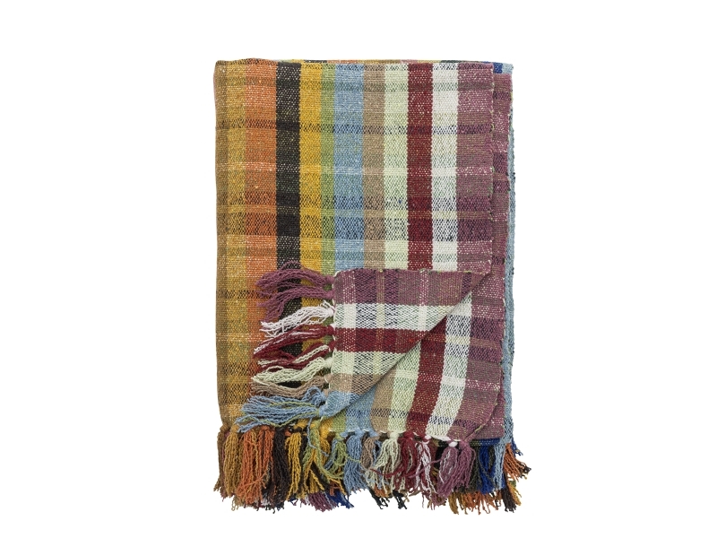 Bloomingville Elmy Plaid, Multifarvet, Genanvendt Bomuld