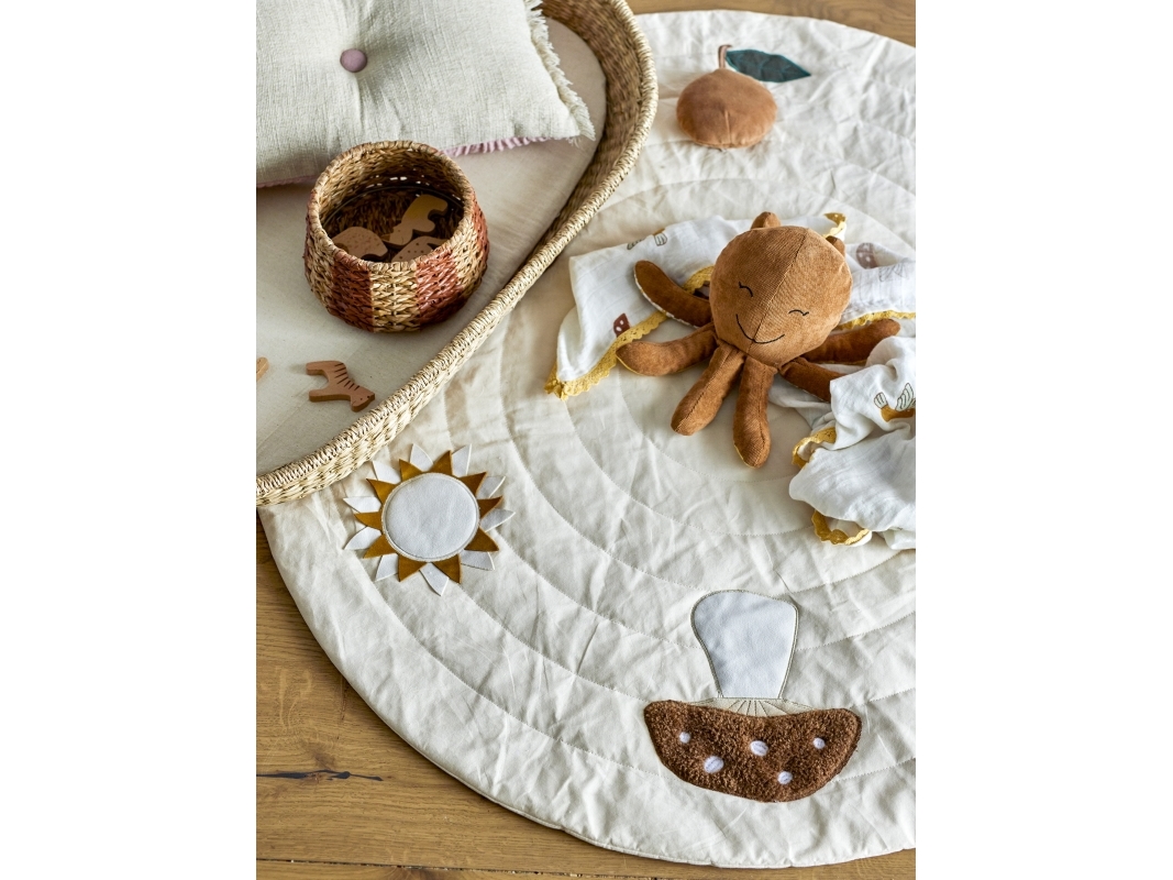 Bloomingville Mini - Agnes Legetæppe - Hvid - Bomuld - ø 100 Cm