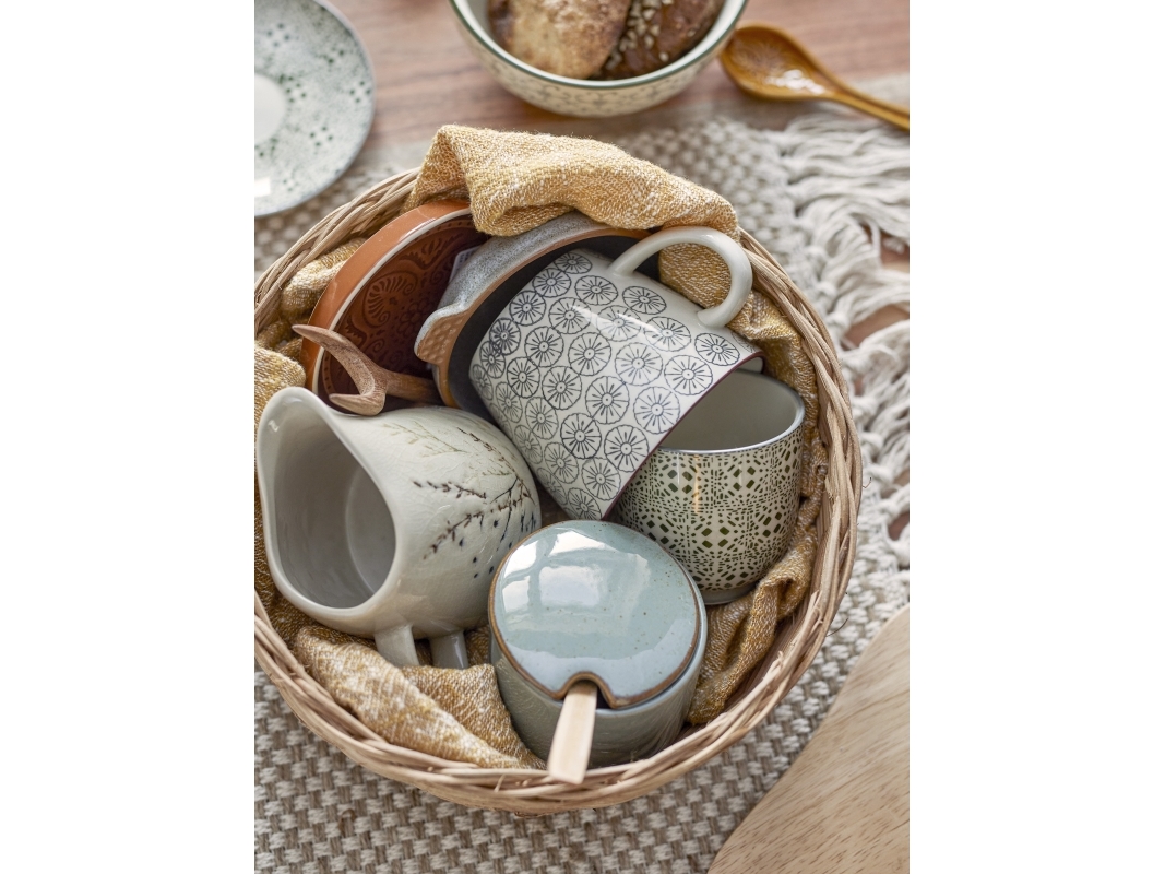 BLOOMINGVILLE Pixie Krukke m/Låg & Ske, Grøn, Stentøj | N - A | GameStuff