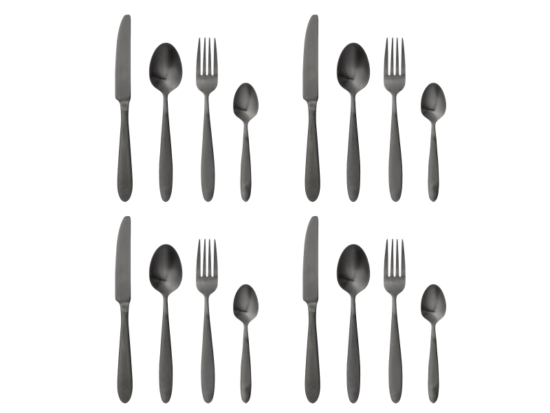 BLOOMINGVILLE Frea Bestik, Sort, Rustfri Stål | Bordssättning - Bestick - Bestickset | GameStuff