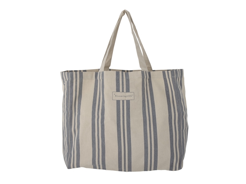 Bloomingville Trina Einkaufstasche, Blue, Baumwolle