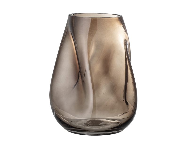 Ingolf Vase, Braun, Glas