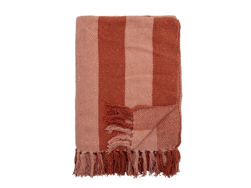 Bloomingville Frello Plaid, Orange, Genanvendt Bomuld