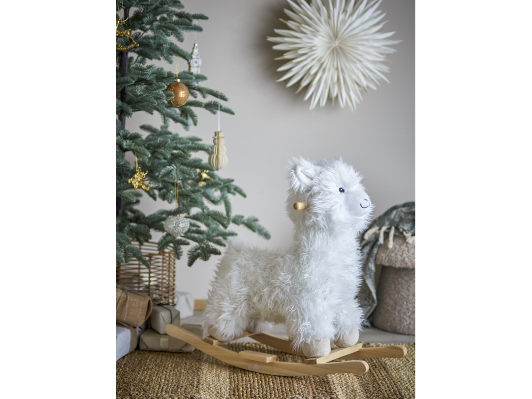 Bloomingville Mini Kinto Gyngehest, Lama, Hvid, Polyester