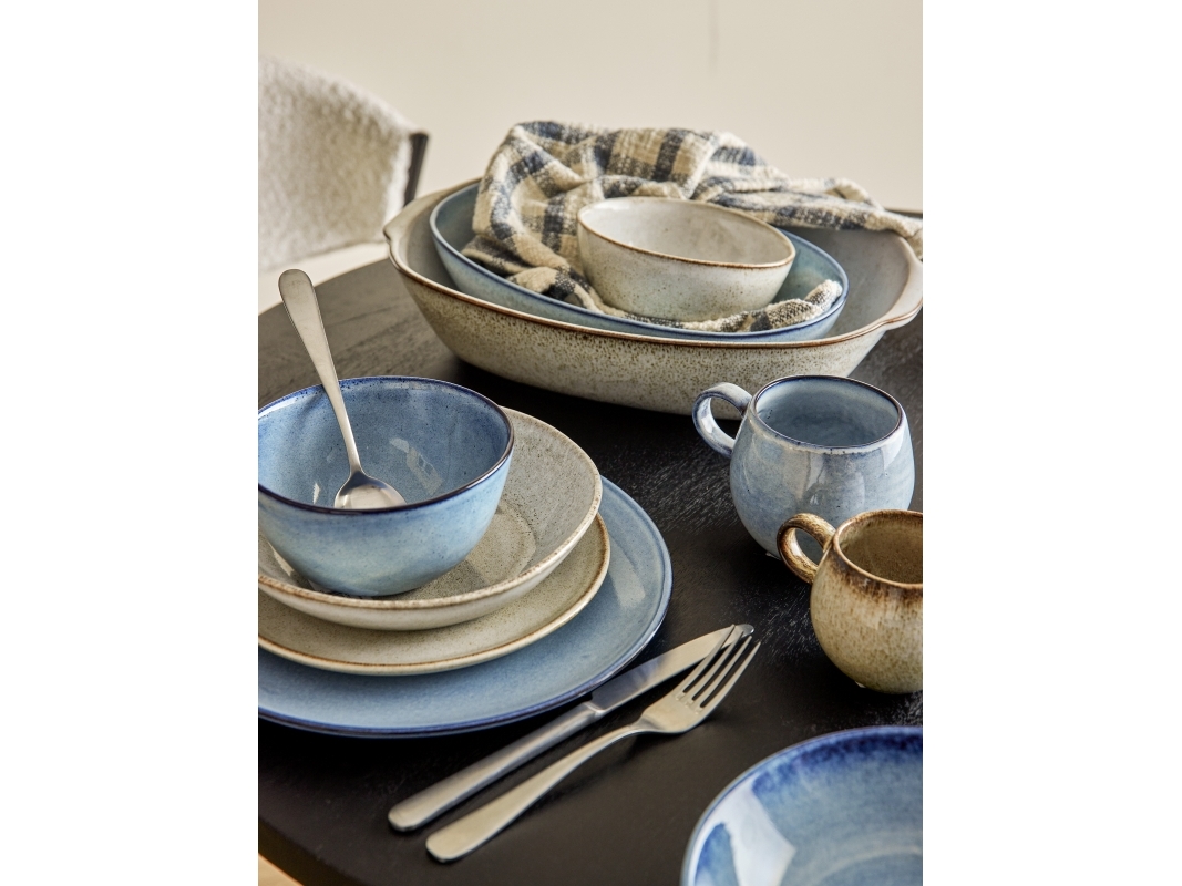 Skål Bloomingville Sandrine håndlavet stentøj grå Ø22 cm 900 ml serveringsskål mikroovn- og opvaskemaskinesikker