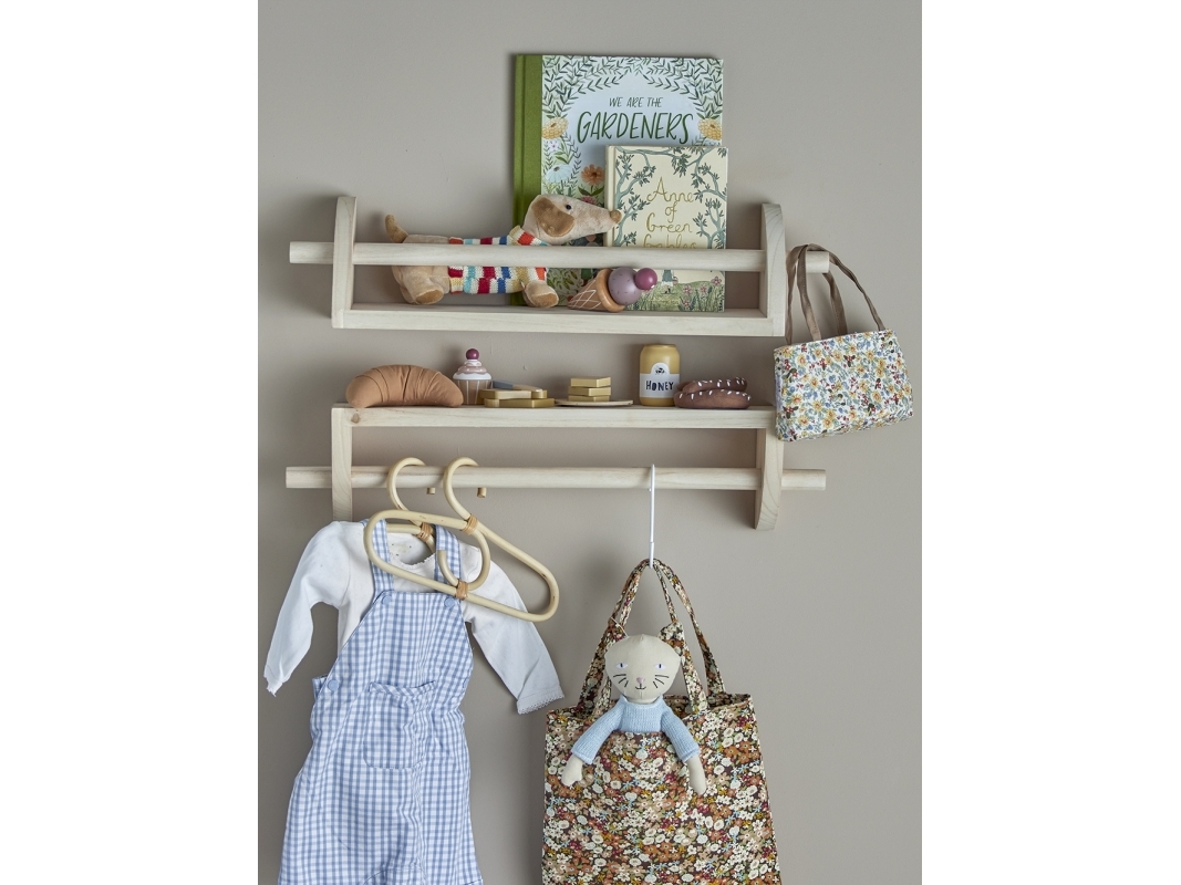 Blødt legetøjssæt Bloomingville Mini Hilena med krammehund og vendbar taske natur