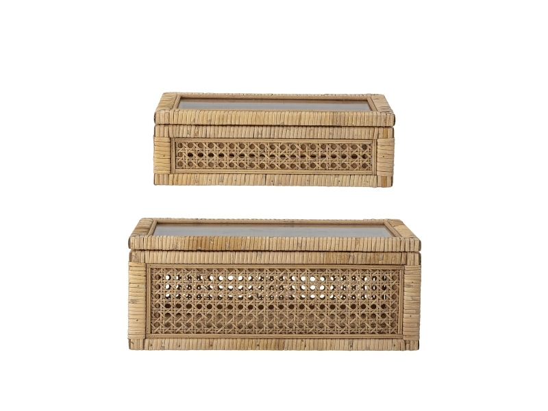 Lally Box Mit Deckel, Natur, Rattan