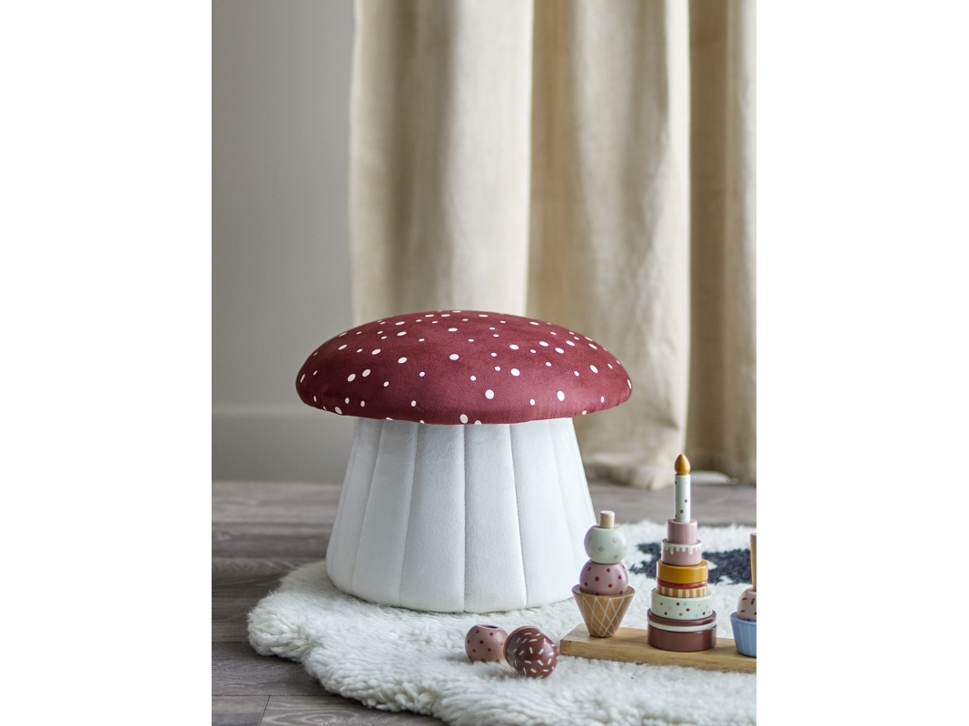 Bloomingville MINI pufmössa, röd, polyester | Bostäder - Möbler - Puffar & pallar | GameStuff