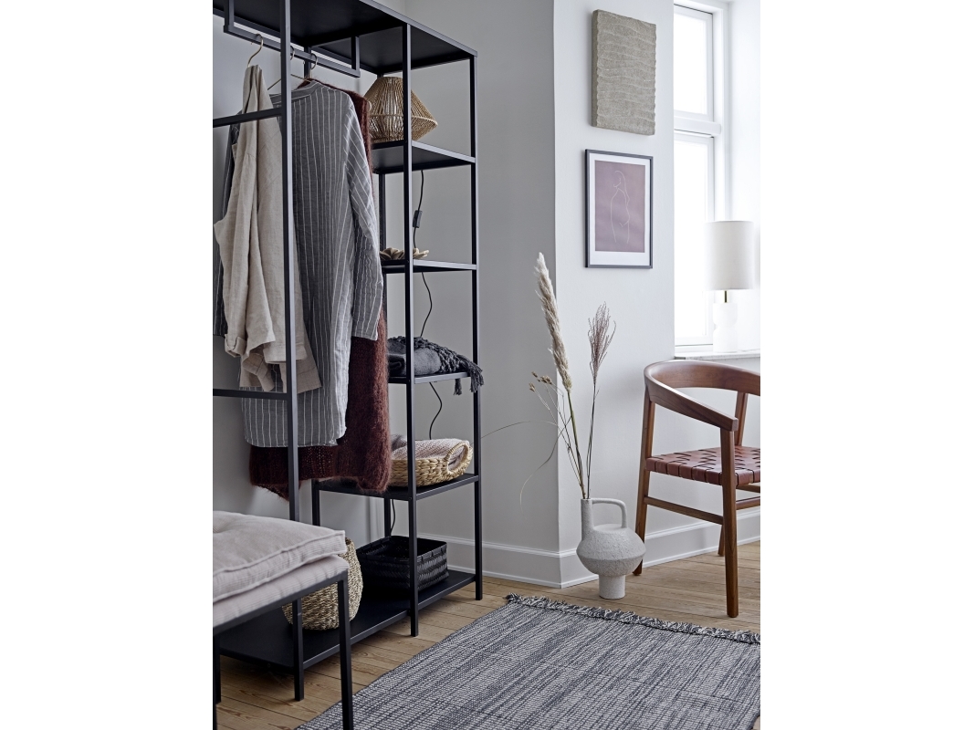 Tøjstativ Bloomingville Valde garderobestativ i metal sort H183 x B40 x L90 cm